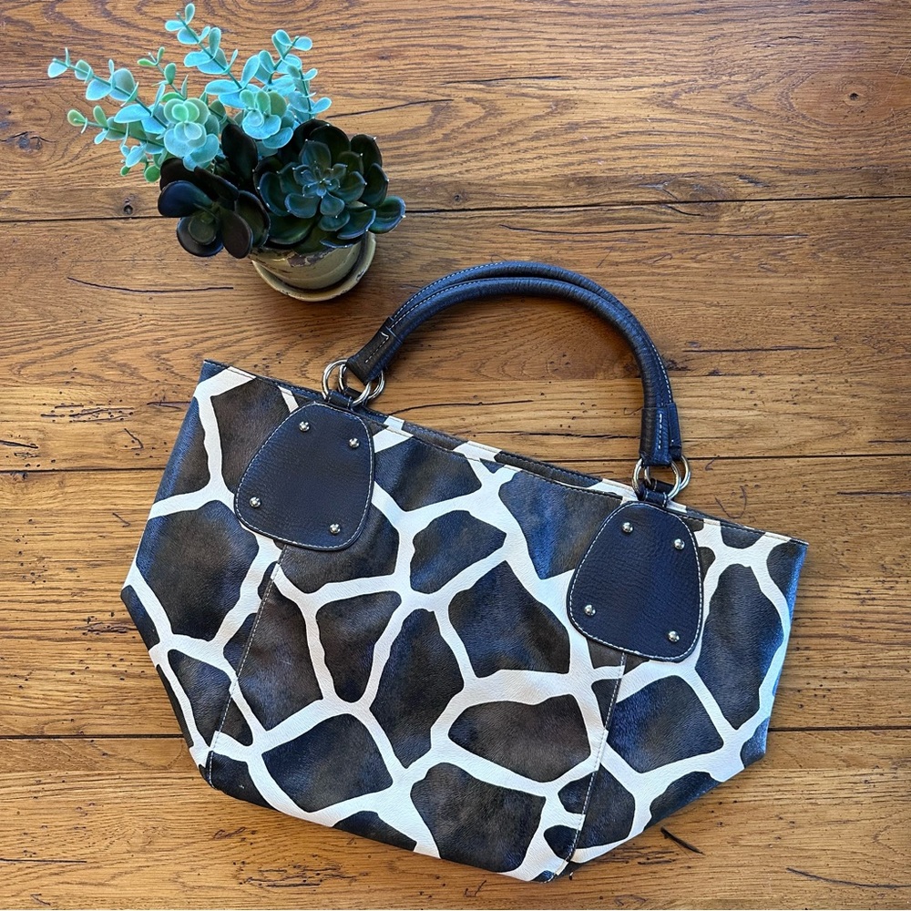 Giraffe print handbag shoulder bag
